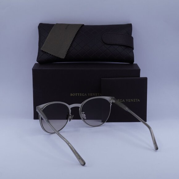 Bottega Veneta BV0225S 002 Square Sunglasses - Silver/Brown